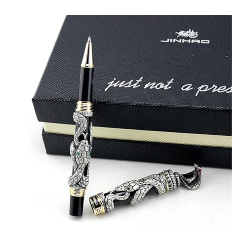 XMKT Füllfederhalter aus Metall, Schlangenform, Luxus-Kalligraphie-Tinte, Kobra, 3D-Muster, Geschenk, 0,5 Feder, Bürobedarf, Stift (C) von XMKT