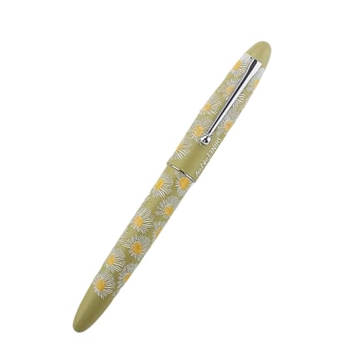XMKT Füllfederhalter mit harter Feder, für Geschäftsschreiben, Studenten, Kalligraphie, Übungswerkzeug, F-Spitze, Sonnenblumen-Design, Geschenkstift (D) von XMKT