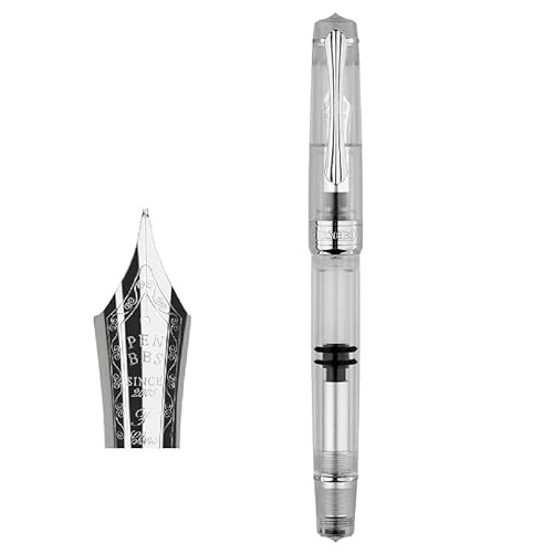 XMKT Kolben-Füllfederhalter-Klinge/runde Feder, große Kapazität, Galaxie, Acryl, transparent, Schreiben, Geschenkstift, Bürobedarf (A) von XMKT