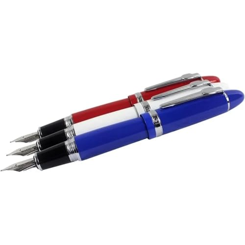 XMKT Luxus-Füllfederhalter-Set mit gebogener Spitze, 1,0 mm, Kalligraphie-Stifte für Büro- und Schulbedarf, 3 Stück (A,1,0 mm gebogene Spitze) von XMKT
