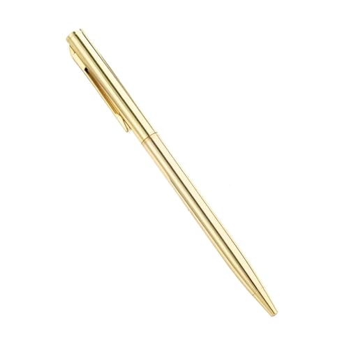 XMKT Metall-Kugelschreiber, Roségold, individuelles Logo, Schreibwaren, Geschäftsgeschenk, Schriftzug, gravierter Name, Schule und Bürobedarf, 50 Stück (glänzendes Gold, Schwarz) von XMKT