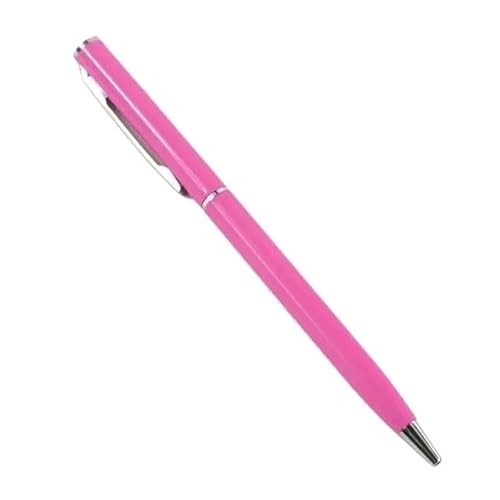 XMKT Metall-Kugelschreiber, Roségold, individuelles Logo, Schreibwaren, Geschäftsgeschenk, Schriftzug, gravierter Name, Schule und Bürobedarf (Rosarot, Blau), 50 Stück von XMKT