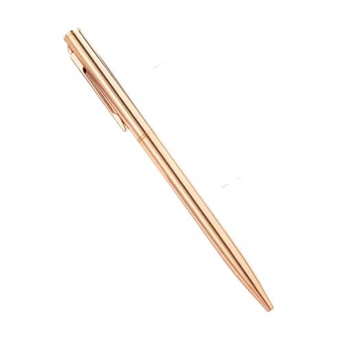 XMKT Metall-Kugelschreiber, rotgoldener Stift, individuelles Logo, Schreibwaren, Geschäftsgeschenk, Schriftzug, gravierter Name, Schule und Bürobedarf (Roségold, Blau), 50 Stück von XMKT