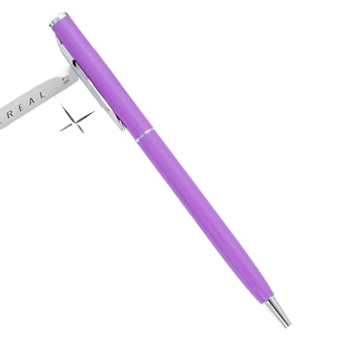 XMKT Metall-Kugelschreiber, rotgoldener Stift, individuelles Logo, Schreibwaren, Geschäftsgeschenk, Schriftzug, gravierter Name, Schule und Bürobedarf (lila, blau), 50 Stück von XMKT