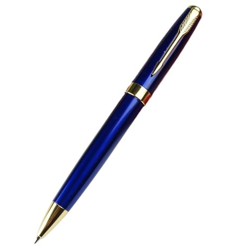 XMKT Metall-Kugelschreiber, schwarze Tinte, mittlere Spitze, 1,0 mm, glattes Schreiben, einziehbarer Kugelschreiber, Business-Signature-Stift (blau) von XMKT