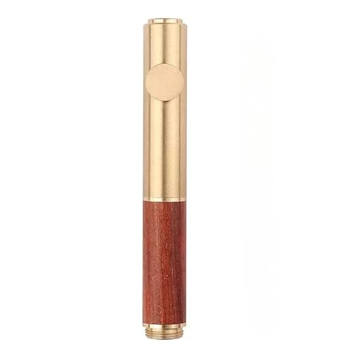 XMKT Vintage-Füllfederhalter aus Messing, Sandelholz, tragbar, Mini-Tasche, Büro, Schreibwaren, Schule, Bürobedarf (gelb) von XMKT