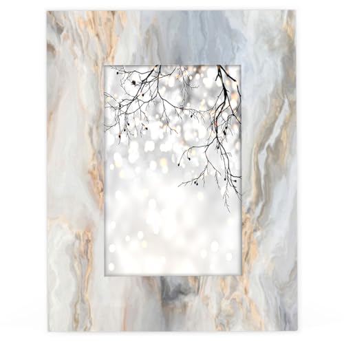 XMNYGJ Marmor-Bilderrahmen, 20,3 x 25,4 cm, mit Passepartout oder 20,3 x 25,4 cm ohne Passepartout, horizontale oder vertikale Formate für Tischmontage, Holz-Bilderrahmen von XMNYGJ