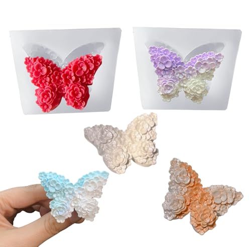 2 Stück Blumen- und Schmetterlingskerzenform, Blumen-Silikonform, Tierpflanzen-Harzform für Seife, Sojawachs, Epoxidharz, DIY, Handwerk, Heimdekoration, Hochzeitsfeier, Heimdekoration 2 Stück Blumen- und Schmetterlingskerzenform, Blumen-Silikonform, Tierpflanzen-Harzform für Seife, Sojawachs, Epoxidharz, DIY, Handwerk, Heimdekoration, Hochzeitsfeier, Heimdekoration von XMOX