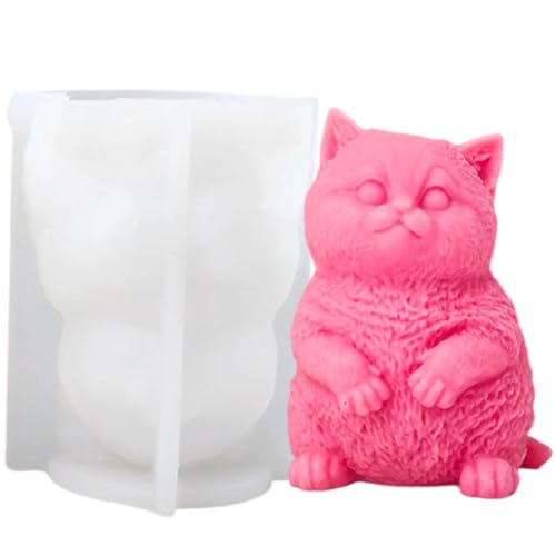 Kätzchen-Kerzenform, Katzen-Silikonformen für Seife, Katzen, Silikon-Seifenform für DIY, Epoxidharz, festliche Tage, Geschenke für Hundeliebhaber, Zuhause, Auto, Ornament von XMOX