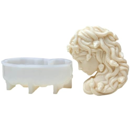 15,7 cm große Medusa-Kerzenform, Seitenportrait-Silikonform für Seife, Sojawachs, DIY, Handwerk, Profil-Epoxidharz-Form für Party, Zuhause, Hochzeitsdekoration von XMOX