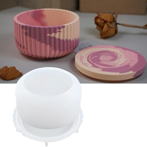 Silikonform in Becherform mit Deckel, handgefertigte Aufbewahrungsschale, Harzform, Blumentopf, Vase, Beton, DIY, Gips, Guss, Zementringe, Schmuck, Aufbewahrungsbox (flach vertikal) von XMOX