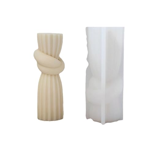 Silikonform mit geometrischen Säulen, Seilknoten, für Seife, Wachs, Epoxidharz, DIY, Handarbeit, geknotete Säulen, Jäten, Party, Abendessen, Zuhause, Gips, Ornamente, Dekoration (klein) von XMOX