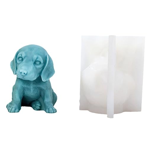 XMOX Große Labrador-Form, Silikon-Kerzenform für Seife, Wachs, Epoxidharz, DIY, Handwerk, Hund, Welpen, Tier, Jäten, Party, Abendessen, Zuhause, Gipsdekoration, Gold, (AT-CD-PU) von XMOX
