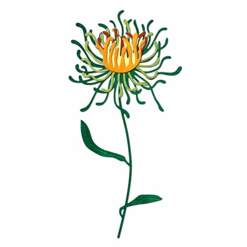 XMZZMX Chrysanthemen-Pflanzen-Metall-Stanzformen für Kartenherstellung, Papierpräge-Stanz-Set, Aufbewahrungstaschen, Zubehör, Scrapbooking-Schablonen von XMZZMX