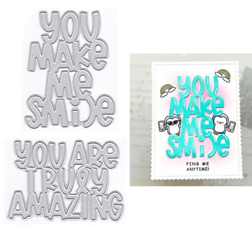 XMZZMX Englische Sentences Metall-Stanzformen für Kartenherstellung, Papierpräge-Stanzschablonen-Set, Vorlagen, Fotorahmen, Album, DIY, Scrapbooking, Schablonen-Sets XMZZMX Englische Sentences Metall-Stanzformen für Kartenherstellung, Papierpräge-Stanzschablonen-Set, Vorlagen, Fotorahmen, Album, DIY, Scrapbooking, Schablonen-Sets von XMZZMX