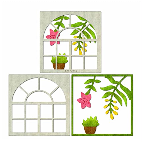 XMZZMX Fensterblumen-Metall-Stanzformen für Kartenherstellung, Papierprägung, Stanzformen, Sets, DIY, Scrapbooking, Fotoalbum, Kunsthandwerk Vorlagen, Schablonen für Feiertage, Weihnachtsdekoration von XMZZMX