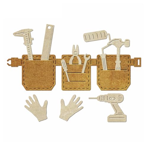 XMZZMX Handwerkzeuge, Vatertags-Metall-Stanzformen für Kartenherstellung, Papierpräge-Stanzschablonen-Set, Vorlagen, Aufbewahrungstaschen, Zubehör, Fotorahmen, Album, DIY, Scrapbooking, von XMZZMX