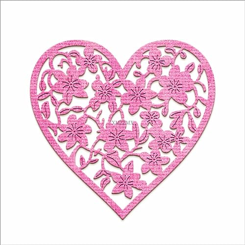 XMZZMX Herz Blume Hintergrund Metall Stanzformen für Kartenherstellung, Papierprägung Stanzformen Kit Aufbewahrungstaschen Zubehör, Scrapbooking Schablonen von XMZZMX