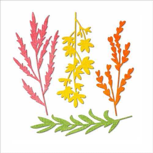 XMZZMX Kombinierte Blattpflanzen-Metall-Stanzformen für Kartenherstellung, Papierprägestanz-Set, Vorlagen, Aufbewahrungstaschen, Zubehör, Fotorahmen, Album, DIY, Scrapbooking, Schablonen-Sets von XMZZMX