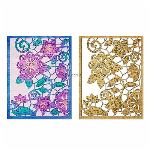XMZZMX Lotus Hintergrundbrett Metall Stanzformen für Kartenherstellung, Papierprägung Stanz-Sets, DIY Scrapbooking Fotoalbum Kunst Handwerk Vorlagen, Schablonen für Urlaub Weihnachtsdekoration von XMZZMX