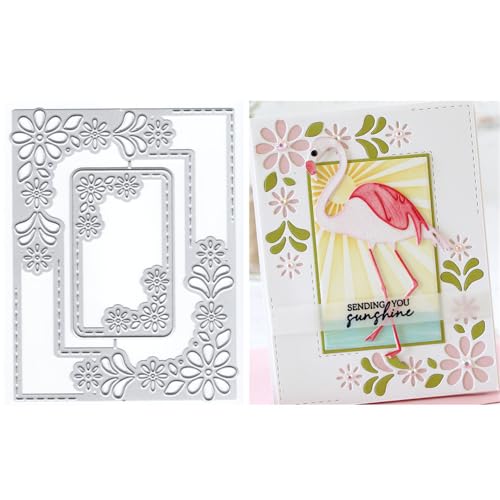 XMZZMX Metall-Stanzformen für Kartenherstellung, Papierpräge-Stanzschablonen-Set, Vorlagen, Fotorahmen, Album, DIY, Scrapbooking, Schablonen-Sets von XMZZMX