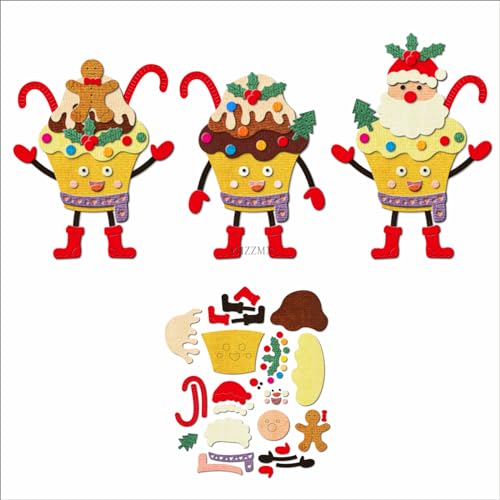 XMZZMX Metall-Stanzformen für Weihnachtskuchen, für Kartenherstellung, Papierprägung, Stanz-Set, Aufbewahrungstaschen, Zubehör, Scrapbooking-Schablonen XMZZMX Metall-Stanzformen für Weihnachtskuchen, für Kartenherstellung, Papierprägung, Stanz-Set, Aufbewahrungstaschen, Zubehör, Scrapbooking-Schablonen von XMZZMX