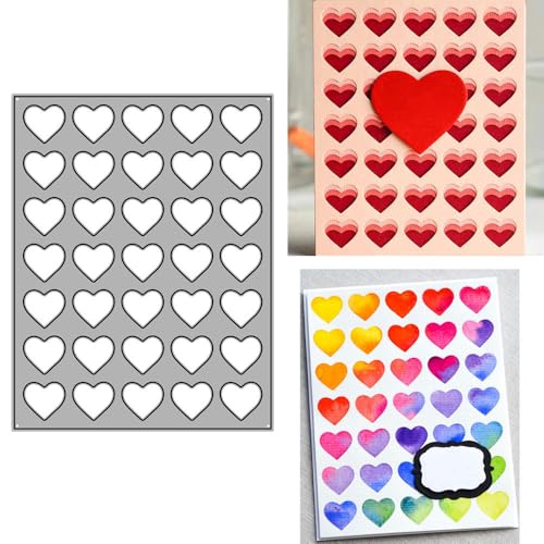 XMZZMX Metall-Stanzformen in Herzform, für Kartenherstellung, Papierpräge-Stanzschablonen-Set, Vorlagen, Fotorahmen, Album, DIY, Scrapbooking, Schablonen-Sets von XMZZMX