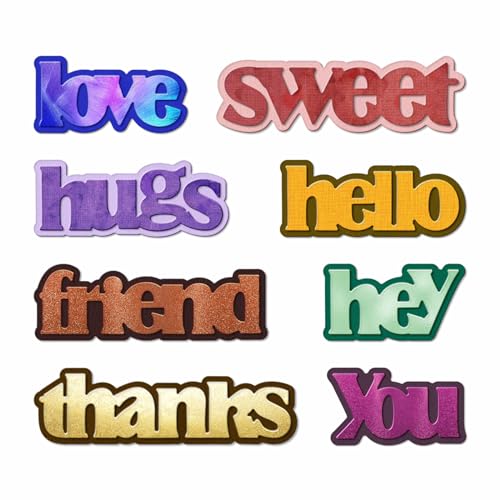 XMZZMX Metall-Stanzformen mit Aufschrift "Thank Love Hugs" für Kartenherstellung, Papierpräge-Stanzschablonen-Set, Vorlagen, Aufbewahrungstaschen, Zubehör, Fotorahmen, Album, DIY, Scrapbooking, XMZZMX Metall-Stanzformen mit Aufschrift "Thank Love Hugs" für Kartenherstellung, Papierpräge-Stanzschablonen-Set, Vorlagen, Aufbewahrungstaschen, Zubehör, Fotorahmen, Album, DIY, Scrapbooking, von XMZZMX