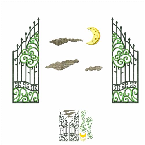XMZZMX Metall-Stanzformen mit Hohltür, Mond, Wolken, für Kartenherstellung, Papierprägung, Vorlagen, Aufbewahrungstaschen, Zubehör, Fotorahmen, Album, DIY, Scrapbooking, Schablonen-Sets XMZZMX Metall-Stanzformen mit Hohltür, Mond, Wolken, für Kartenherstellung, Papierprägung, Vorlagen, Aufbewahrungstaschen, Zubehör, Fotorahmen, Album, DIY, Scrapbooking, Schablonen-Sets von XMZZMX