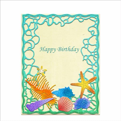 XMZZMX Metall-Stanzformen mit Muschel-Motiv, Ozean-Bordüre, für Kartenherstellung, Papierprägung, Vorlagen, Aufbewahrungstaschen, Zubehör, Fotorahmen, Album, DIY, Scrapbooking, Schablonen-Sets XMZZMX Metall-Stanzformen mit Muschel-Motiv, Ozean-Bordüre, für Kartenherstellung, Papierprägung, Vorlagen, Aufbewahrungstaschen, Zubehör, Fotorahmen, Album, DIY, Scrapbooking, Schablonen-Sets von XMZZMX