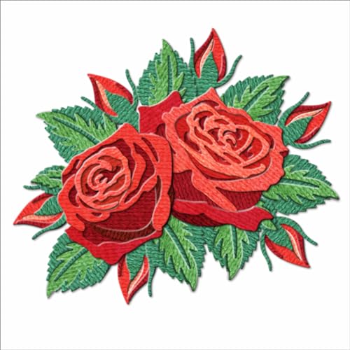 XMZZMX Metall-Stanzformen zum Valentinstag, rote Rose, für Kartenherstellung, Papierprägung, Stanz-Set, Aufbewahrungstaschen, Zubehör, Scrapbooking-Schablonen von XMZZMX