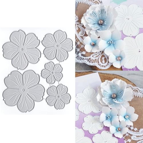 XMZZMX Patchwork-Stanzformen mit fünf Blütenblättern, Pfirsichblüte, Metall, für Kartenherstellung, Papierpräge-Stanzschablonen-Set, Vorlagen, Fotorahmen, Album, DIY, Scrapbooking, Schablonen-Sets XMZZMX Patchwork-Stanzformen mit fünf Blütenblättern, Pfirsichblüte, Metall, für Kartenherstellung, Papierpräge-Stanzschablonen-Set, Vorlagen, Fotorahmen, Album, DIY, Scrapbooking, Schablonen-Sets von XMZZMX