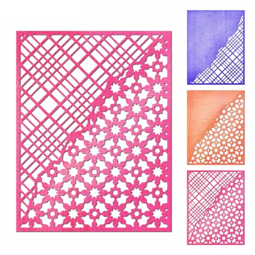 XMZZMX Quadratische Blumen-Gitter-Hintergrundtafel, Stanzformen für Kartenherstellung, Papierprägung, Metall-Stanzschablonen-Set, Vorlagen, Aufbewahrungstaschen, Zubehör, Fotorahmen, Album, DIY, XMZZMX Quadratische Blumen-Gitter-Hintergrundtafel, Stanzformen für Kartenherstellung, Papierprägung, Metall-Stanzschablonen-Set, Vorlagen, Aufbewahrungstaschen, Zubehör, Fotorahmen, Album, DIY, von XMZZMX