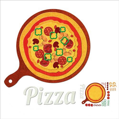 XMZZMX Shadow Pizza Metall-Stanzformen für Kartenherstellung, Papierprägung, Stanz-Set, Aufbewahrungstaschen, Zubehör, Scrapbooking-Schablonen von XMZZMX