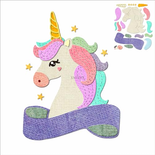 XMZZMX Shadow Unicorns Metall-Stanzformen für Kartenherstellung, Papierprägung, Stanzformen, Set, Aufbewahrungstaschen, Zubehör, Scrapbooking-Schablonen von XMZZMX