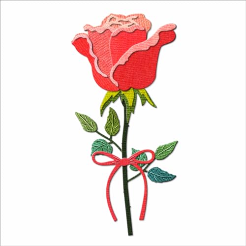 XMZZMX Valentinstag Rose Blume Metall Stanzformen für Kartenherstellung, Papierprägung Stanzformen Kit Aufbewahrungstaschen Zubehör, Scrapbooking Schablonen von XMZZMX