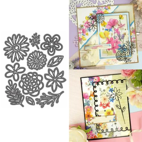 XMZZMX Verschiedene hohle Metall-Stanzformen für Kartenherstellung, Papierpräge-Stanzschablonen-Set, Vorlagen, Fotorahmen, Album, DIY, Scrapbooking, Schablonen-Sets von XMZZMX