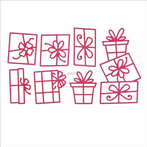 XMZZMX Weihnachtsgeschenkbox, Metall-Stanzformen für Kartenherstellung, Papierprägung, Stanz-Set, Aufbewahrungstaschen, Zubehör, Scrapbooking-Schablonen von XMZZMX