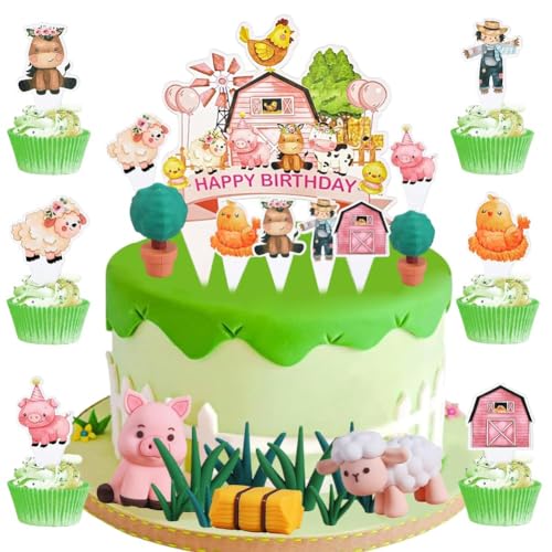 XNAUVOI 26 pcs Bauernhof Kuchen Dekoration, Nutztier Figuren Tortendeko, Tortendeko Geburtstag Bauernhof Woodland Kuchen Dekoration Kindergeburtstag für Nutztiere Babyparty Geburtstagsfeier XNAUVOI 26 pcs Bauernhof Kuchen Dekoration, Nutztier Figuren Tortendeko, Tortendeko Geburtstag Bauernhof Woodland Kuchen Dekoration Kindergeburtstag für Nutztiere Babyparty Geburtstagsfeier von XNAUVOI