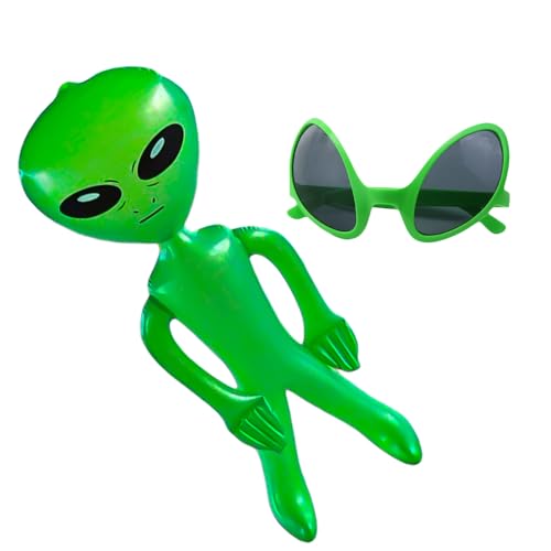 XNFUOE 2-teiliges Alien-Set, aufblasbar, riesig, Martian Alien, Requisiten, Sonnenbrillen für Halloween, Weihnachten, Partyzubehör, Zubehör XNFUOE 2-teiliges Alien-Set, aufblasbar, riesig, Martian Alien, Requisiten, Sonnenbrillen für Halloween, Weihnachten, Partyzubehör, Zubehör von XNFUOE