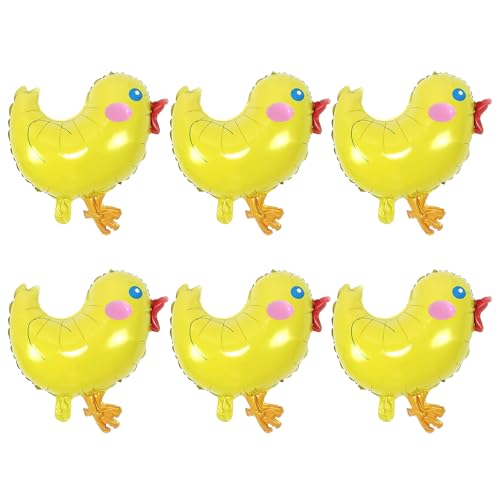 XNFUOE 6 Stück Küken Folienballon Gelb Hühner Muster Luftballons Ostern Party Dekorationen für Ostern Geburtstag Party Babyparty Dekorationen XNFUOE 6 Stück Küken Folienballon Gelb Hühner Muster Luftballons Ostern Party Dekorationen für Ostern Geburtstag Party Babyparty Dekorationen von XNFUOE