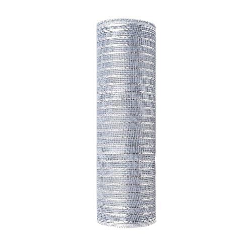 XNFUOE 9,1 m lange Weihnachtsbandrolle, Metallic, für DIY, Weihnachten, Valentinstag, Kränze, Partydekorationen, Verpackung (26 cm breit) (Silber) von XNFUOE