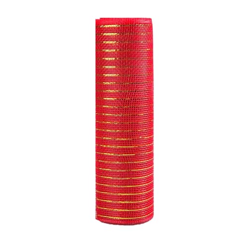 XNFUOE 9,1 m lange Weihnachtsbandrolle, Metallic, für DIY, Weihnachten, Valentinstag, Kränze, Partydekorationen, Verpackung (26 cm breit) (rot) von XNFUOE