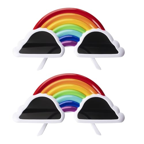 XNFUOE Lustige Party-Sonnenbrille, niedliche Regenbogen-Brille, Partybrille für Weihnachten, Geburtstag, Cosplay-Party, 2 Stück XNFUOE Lustige Party-Sonnenbrille, niedliche Regenbogen-Brille, Partybrille für Weihnachten, Geburtstag, Cosplay-Party, 2 Stück von XNFUOE