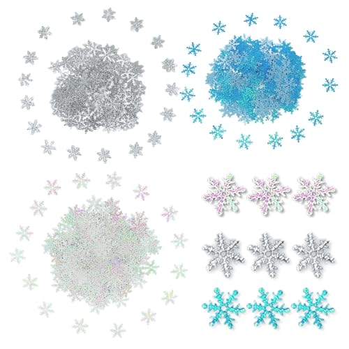 XNIVUIS 900 Stück Schneeflocken Konfetti, künstliche Schneeflocken, Papier Streudeko Schneeflocken, Blau deko Schneeflocken Konfetti Winter Weihnachten Deko, für Weihnachts Dekorationen von XNIVUIS