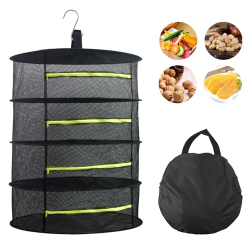 XNJIHWA 4-Lagiges Kräuternetz Trocknen Hängendes Kräutertrockner Netz Faltbar Trockenregal Kräuter mit Reißverschluss für Pflanze,Gewürze,Gemüse,Fleisch,Blumen,60x90cm,Schwarz XNJIHWA 4-Lagiges Kräuternetz Trocknen Hängendes Kräutertrockner Netz Faltbar Trockenregal Kräuter mit Reißverschluss für Pflanze,Gewürze,Gemüse,Fleisch,Blumen,60x90cm,Schwarz von XNJIHWA