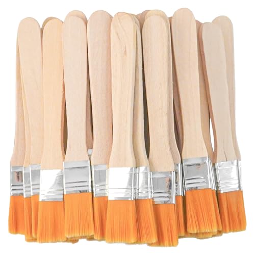 XNJIHWA 45 Stück Flachpinsel Klein Pinsel Set Nylon Lackpinsel Flache 15mm Breite Fensterpinsel mit Holzgriff für DIY Kunst Malerbedarf Malerei Wänden von XNJIHWA