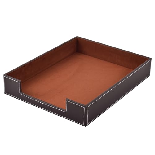 Briefablage aus Leder, Bürobedarf, Schreibtisch-Organizer für Briefpapierakten, Zeitschriften, Schmuck, Kosmetik, luxuriöser Briefhalter und Mehrzweck-Aufbewahrungsbox, stapelbar, für Büro, Briefablage aus Leder, Bürobedarf, Schreibtisch-Organizer für Briefpapierakten, Zeitschriften, Schmuck, Kosmetik, luxuriöser Briefhalter und Mehrzweck-Aufbewahrungsbox, stapelbar, für Büro, von XNONE