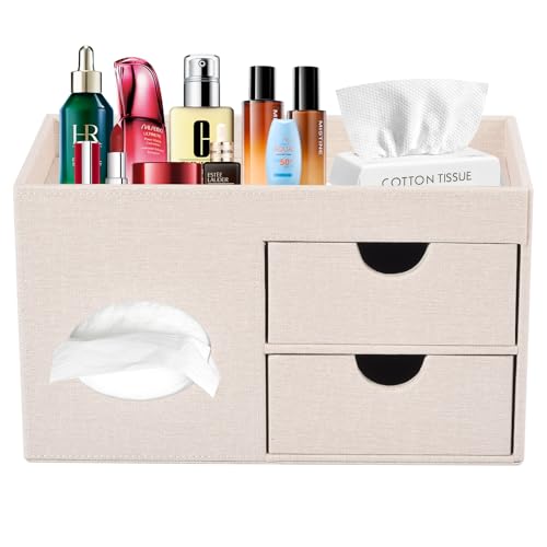 Taschentücher Box Leinen mit Schubladen,Quadratische Kosmetiktücher Box mit Magnetverschluss,Tücherbox mit Seitentasche für Mobiltelefone,Kosmetikpinsel,Fernbedienungen,Büroartikel,Parfüms (Beige) Taschentücher Box Leinen mit Schubladen,Quadratische Kosmetiktücher Box mit Magnetverschluss,Tücherbox mit Seitentasche für Mobiltelefone,Kosmetikpinsel,Fernbedienungen,Büroartikel,Parfüms (Beige) von XNONE