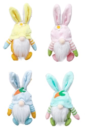4 Stück Ostern Wichtel Figuren Deko Ostern Dekoration, Frühling Zwerg Figuren Schwedische Osterzwerg, Handgefertigte Plüsch Hasen Gesichtslose Puppe Mit Ostereier Für Wohnzimmer Küche Tisch Dekor (E) 4 Stück Ostern Wichtel Figuren Deko Ostern Dekoration, Frühling Zwerg Figuren Schwedische Osterzwerg, Handgefertigte Plüsch Hasen Gesichtslose Puppe Mit Ostereier Für Wohnzimmer Küche Tisch Dekor (E) von XNSHUN